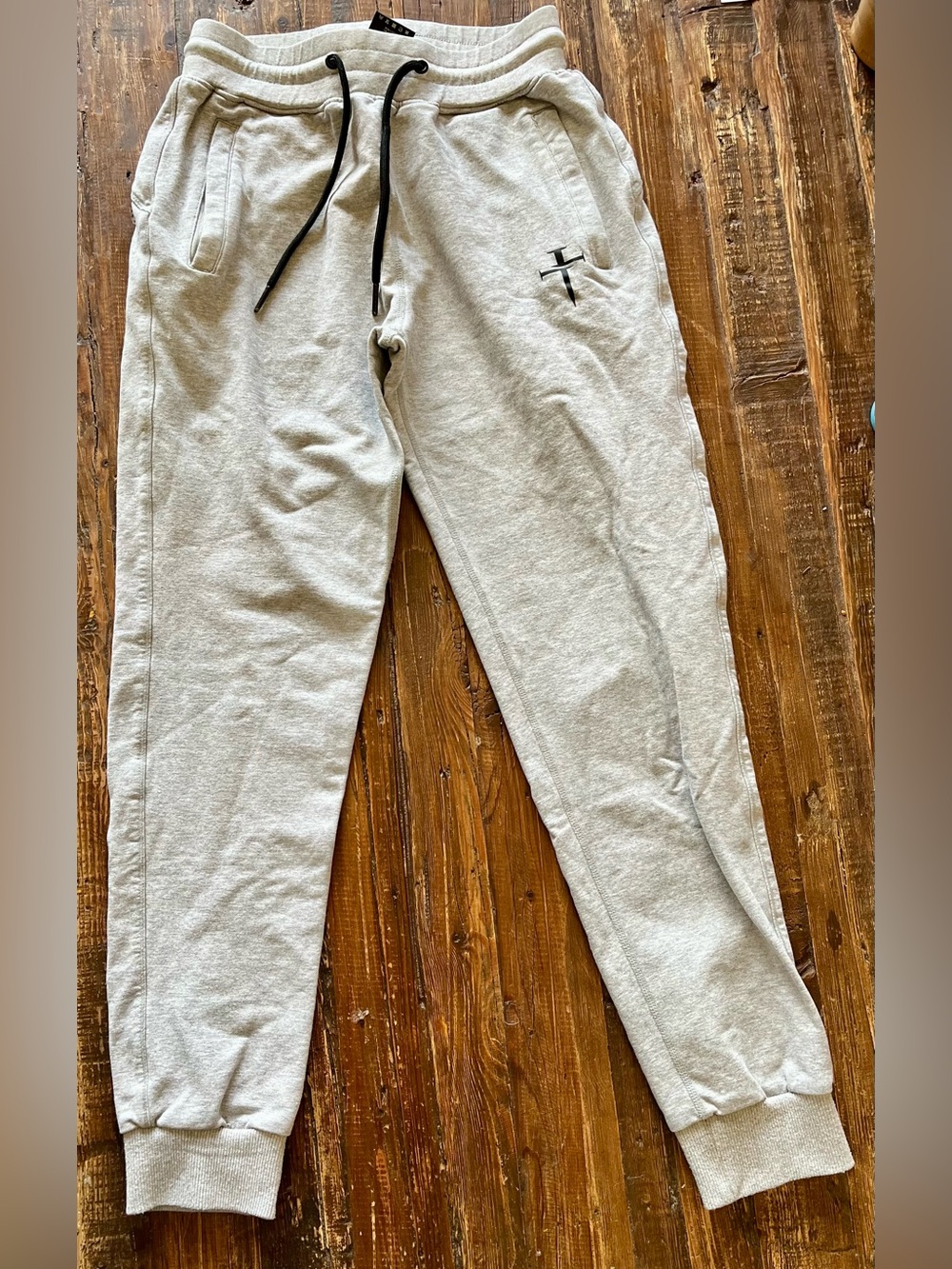 Three Nails Women's Light Gray Drawstring Fleece Joggers/Sweat Pants Sz XS EUC